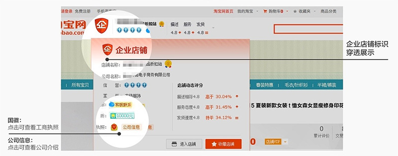 淘寶企業店鋪和淘寶有哪些展示區別